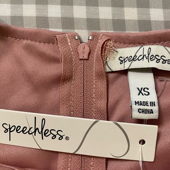 Speechless Juniors Size XS Dusty Blush Linen Bustier Ruffle Romantics Mini Dress - Picture 6 of 10